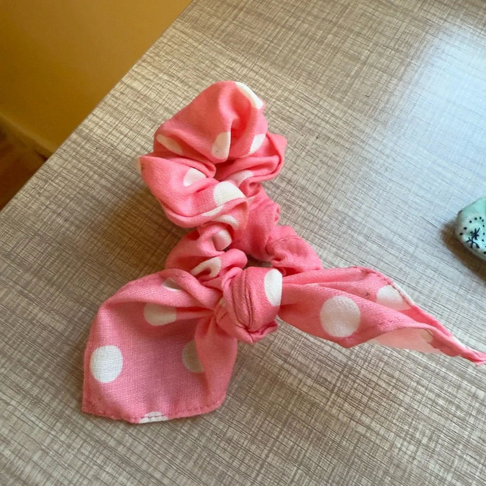 Pink and Blue Satin Hair Accessories Set